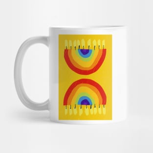 Rainbow Chanukiah Yellow Print Mug